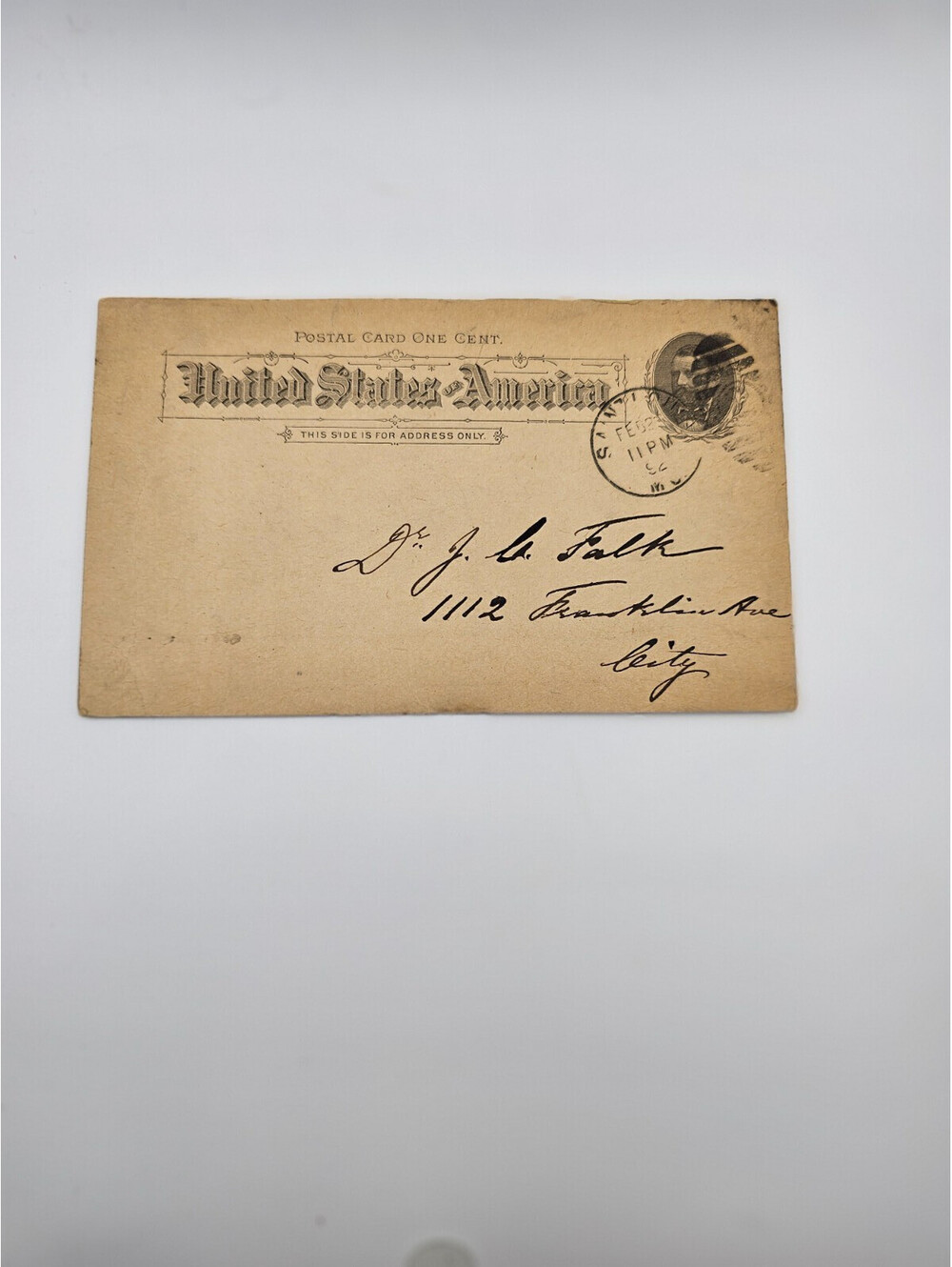 1892 One Cent Postal Card St. Louis Missouri Postmark Mailed Correspondence